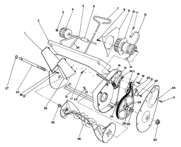 Housing And Rotor Assembly Diagram and Parts List for 38005 (4900001 - 4999999)(1200) Lawn Boy Snow Blower